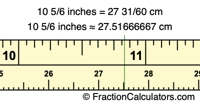 10 5/6 inches to cm