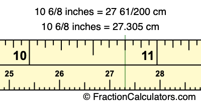 10 6/8 inches to cm