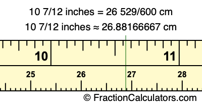 10 7/12 inches to cm