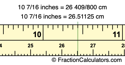 10 7/16 inches to cm