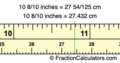 10 8/10 inches to cm