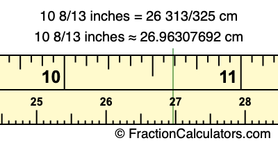 10 8/13 inches to cm