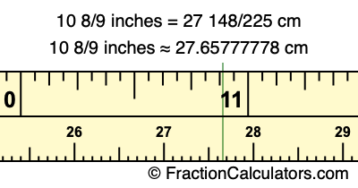 10 8/9 inches to cm