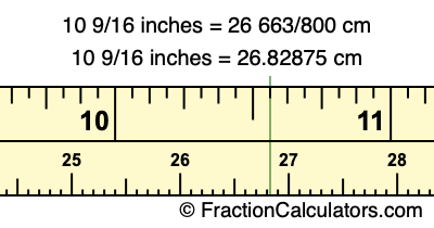 10 9/16 inches to cm