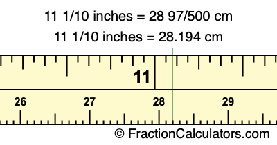 11 1/10 inches to cm