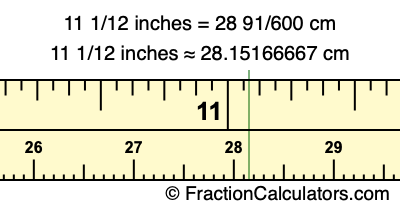 11 1/12 inches to cm