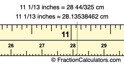 11 1/13 inches to cm