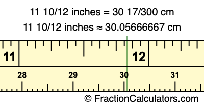 11 10/12 inches to cm