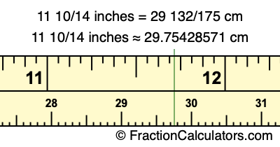 11 10/14 inches to cm