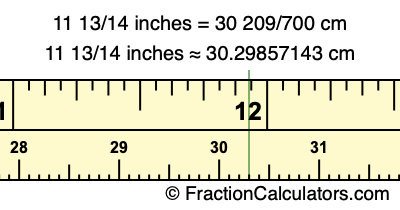 11 13/14 inches to cm