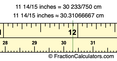 11 14/15 inches to cm