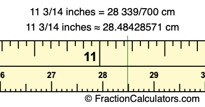 11 3/14 inches to cm
