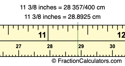 convert 11 3 8 in to cm