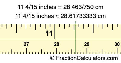 11 4/15 inches to cm