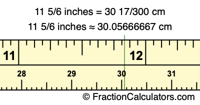 11 5/6 inches to cm