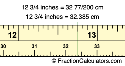 12 3/4 inches to cm