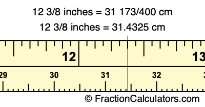 12 3/8 inches to cm
