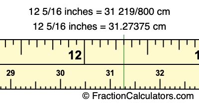 12 5/16 inches to cm