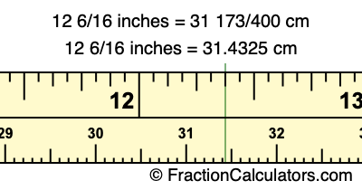 12 6/16 inches to cm