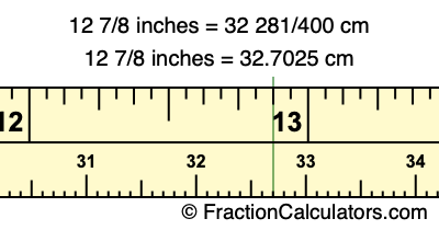 12 7/8 inches to cm