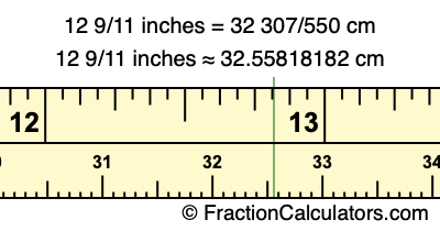 12 9/11 inches to cm