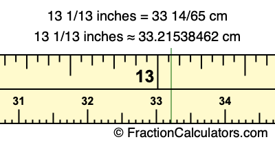 13 1/13 inches to cm