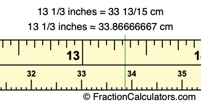 13 1/3 inches to cm