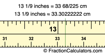 13 1/9 inches to cm