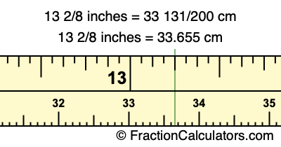 13 2/8 inches to cm