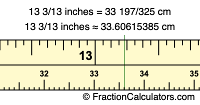 13 3/13 inches to cm