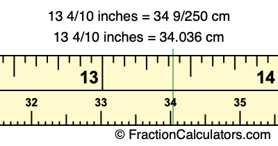 13 4/10 inches to cm