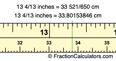 13 4/13 inches to cm