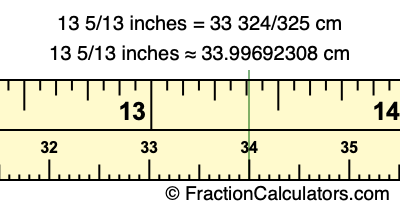 13 5/13 inches to cm