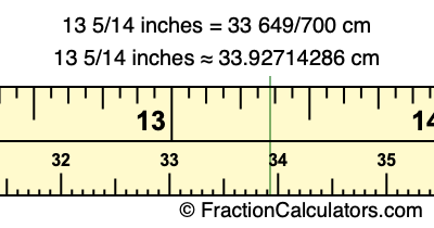 13 5/14 inches to cm