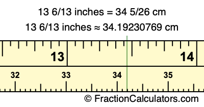 13 6/13 inches to cm