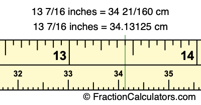 13 7/16 inches to cm