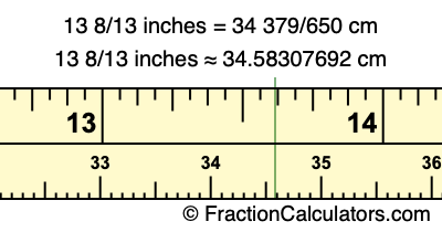 13 8/13 inches to cm