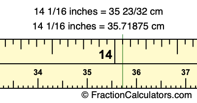 14 1/16 inches to cm