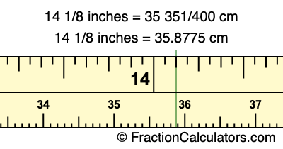 14 1/8 inches to cm