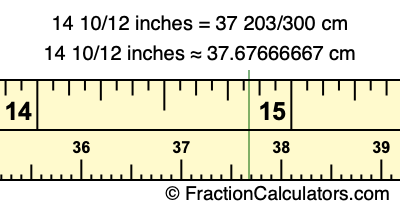 14 10/12 inches to cm
