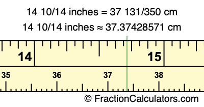 14 10/14 inches to cm