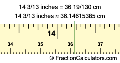 14 3/13 inches to cm