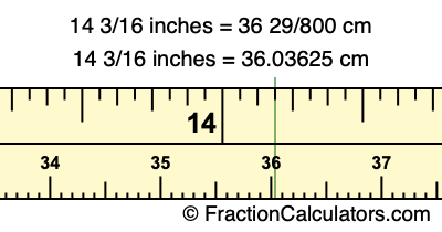 14 3/16 inches to cm
