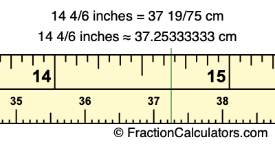 14 4/6 inches to cm