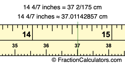 14 4/7 inches to cm