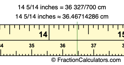 14 5/14 inches to cm