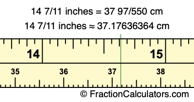 14 7/11 inches to cm