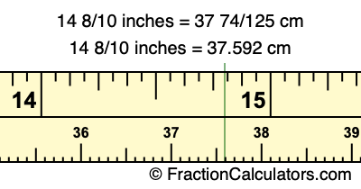 14 8/10 inches to cm