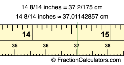 14 8/14 inches to cm