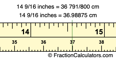 14 9/16 inches to cm